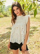Sleeveless Cutout Lace Cotton Top Blouse Sai Feel